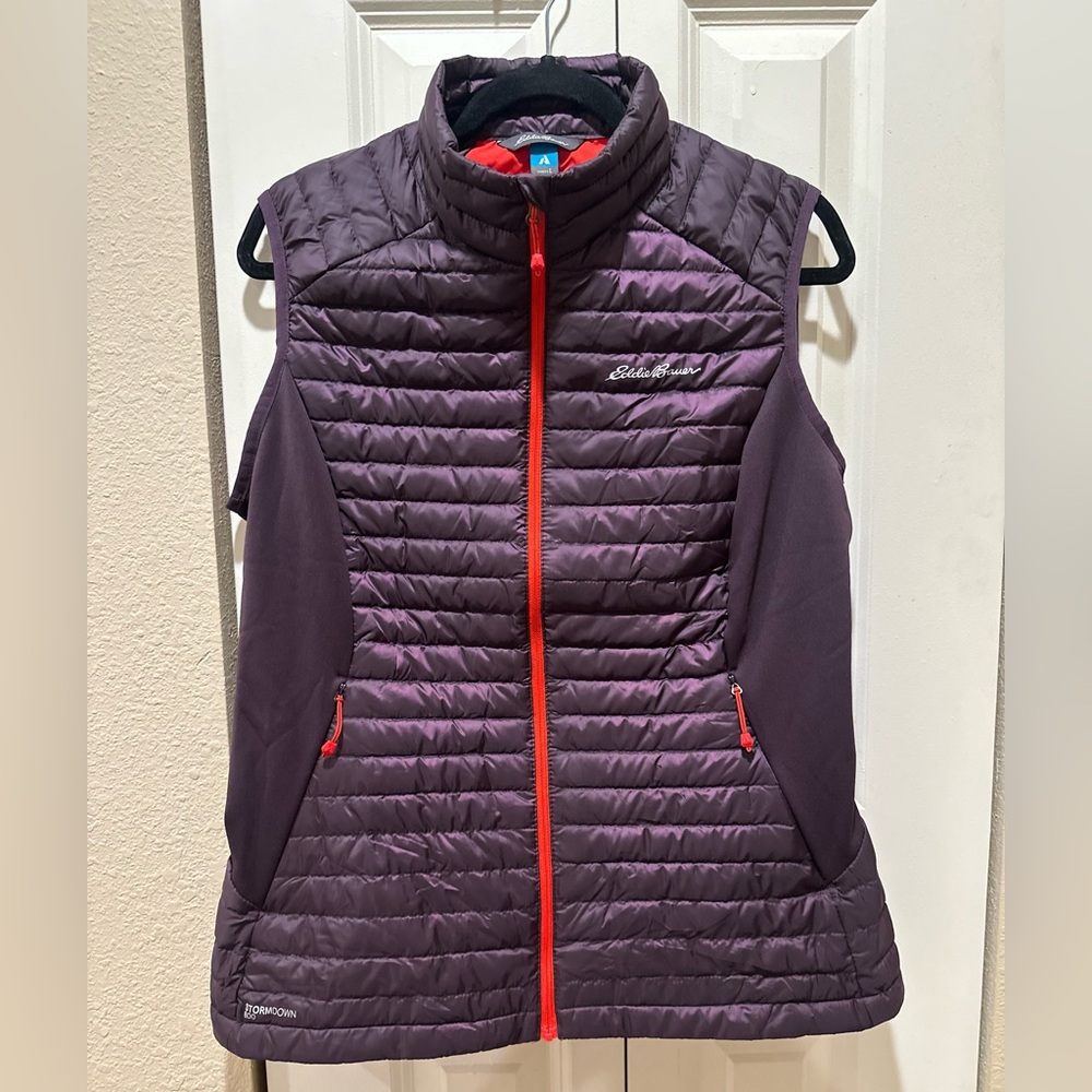 Eddie Bauer Quilted Puffer Vest Purple Red